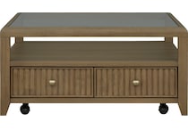 reece driftwood cocktail table casters   