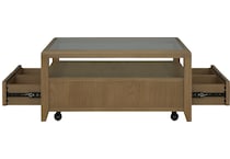 reece driftwood cocktail table casters   