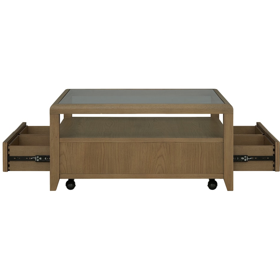 reece driftwood cocktail table casters   