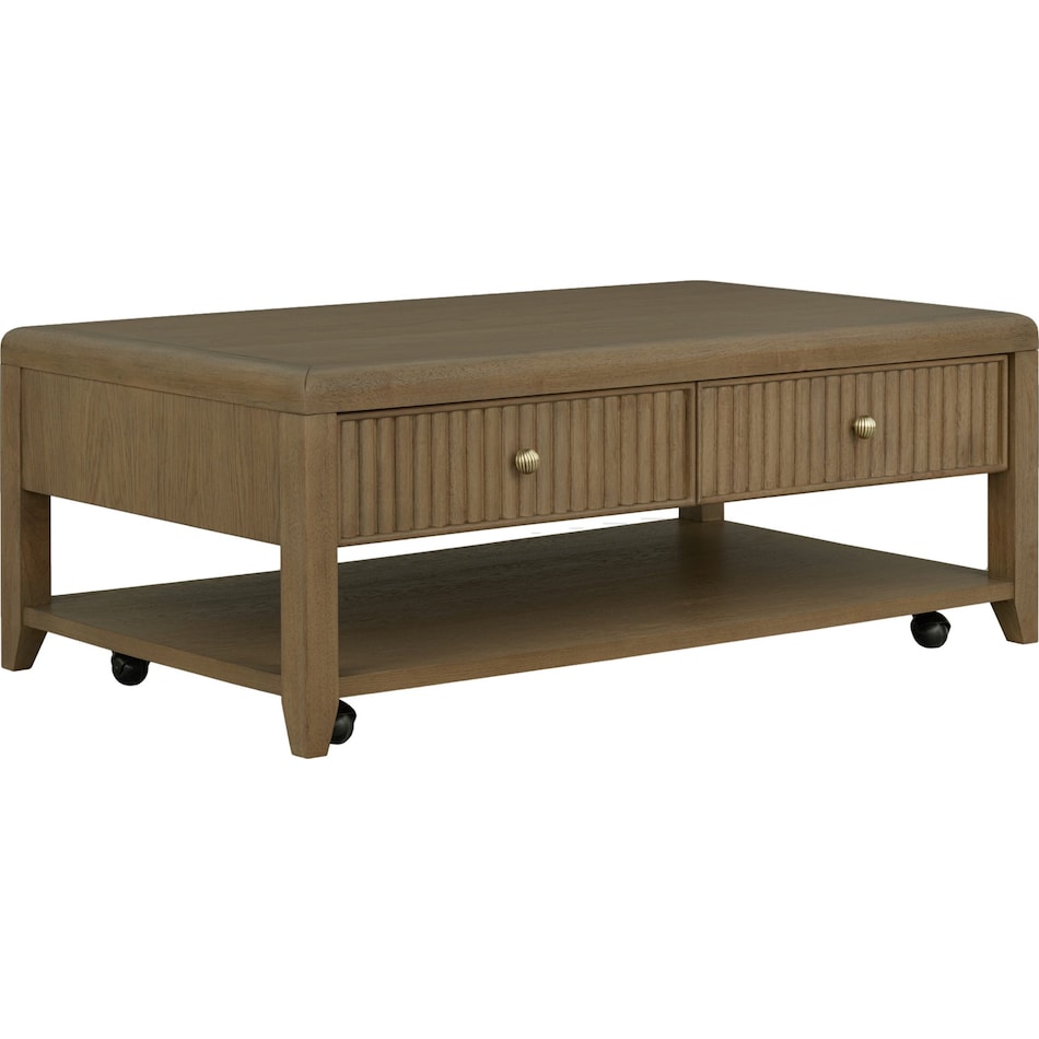 reece driftwood cocktail table casters   