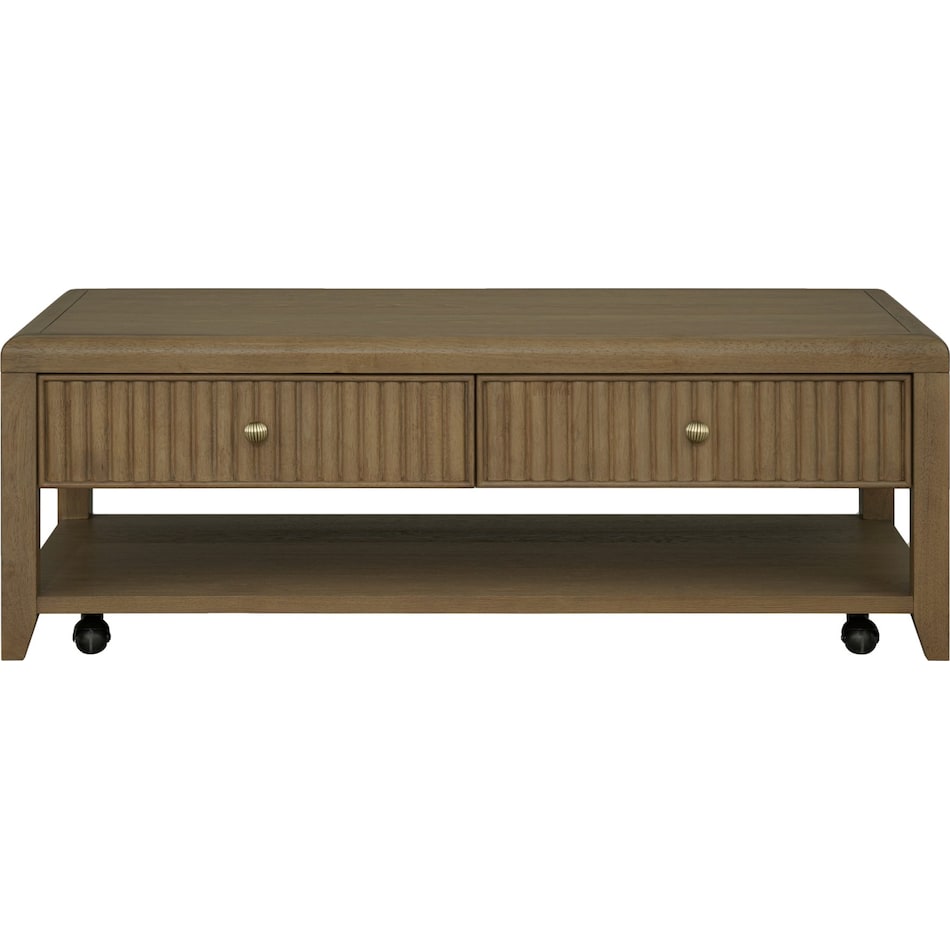 reece driftwood cocktail table casters   