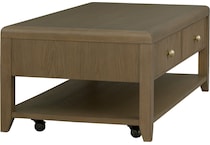 reece driftwood cocktail table casters   