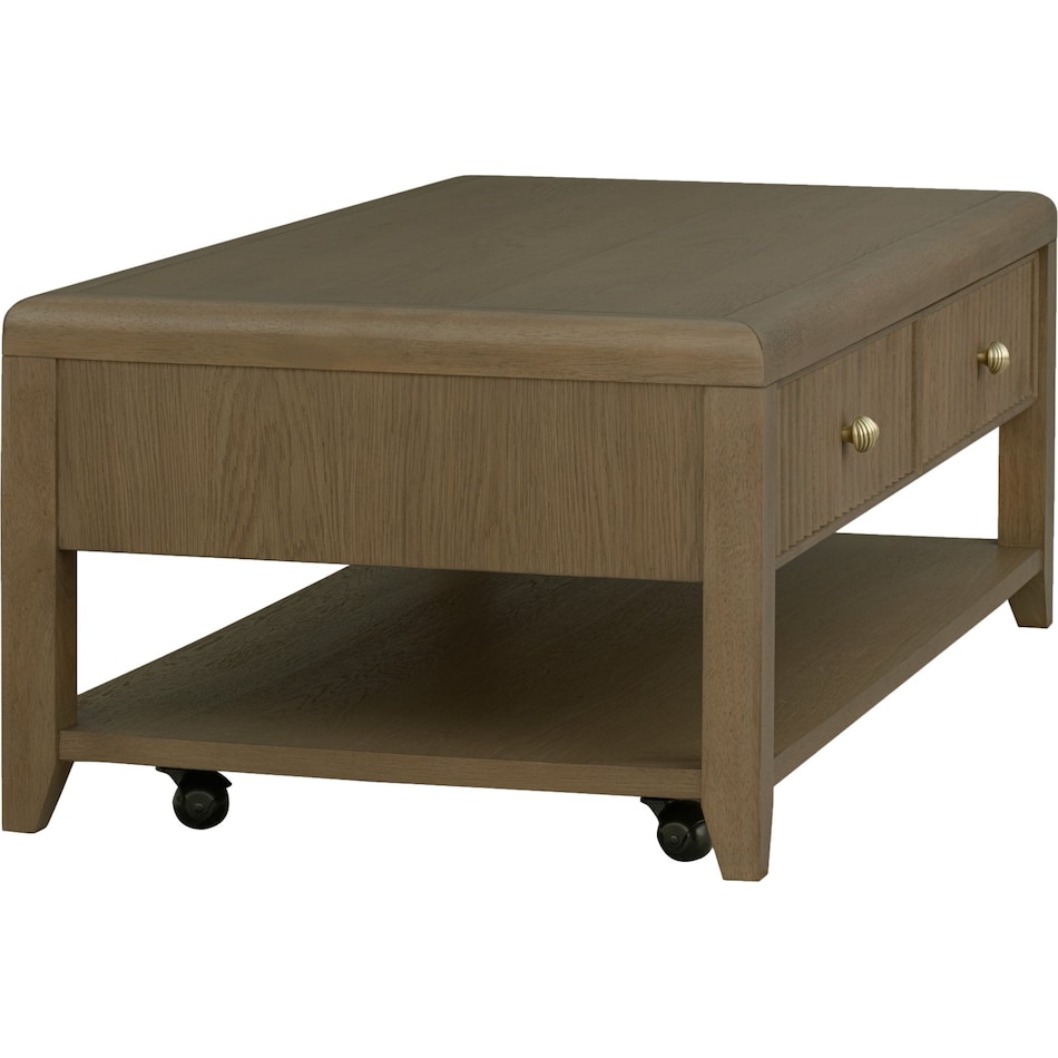 reece driftwood cocktail table casters   