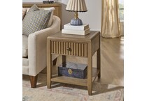 reece light brown chairside table   