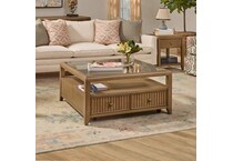 reece light brown cocktail table casters   