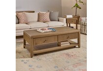 reece light brown cocktail table casters   