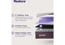 restore soft hybrid grey mattress cal king   