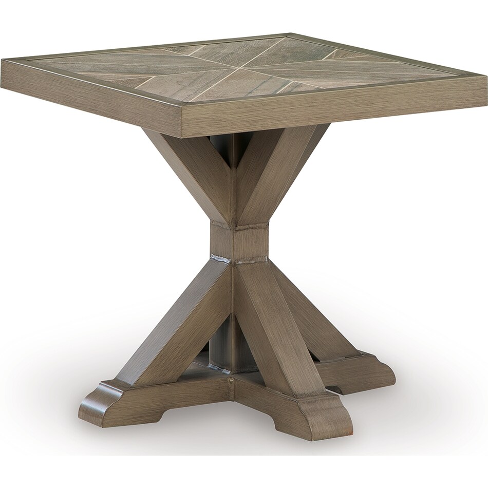revare beach beige end table   