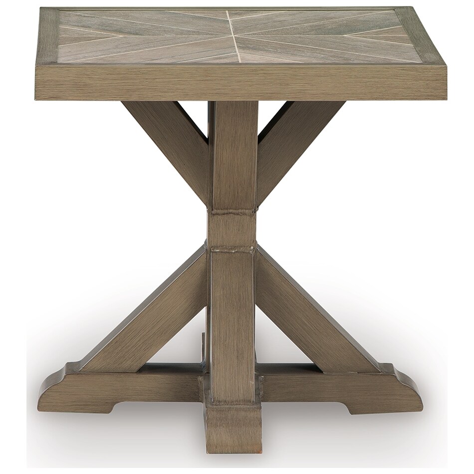 revare beach beige end table   