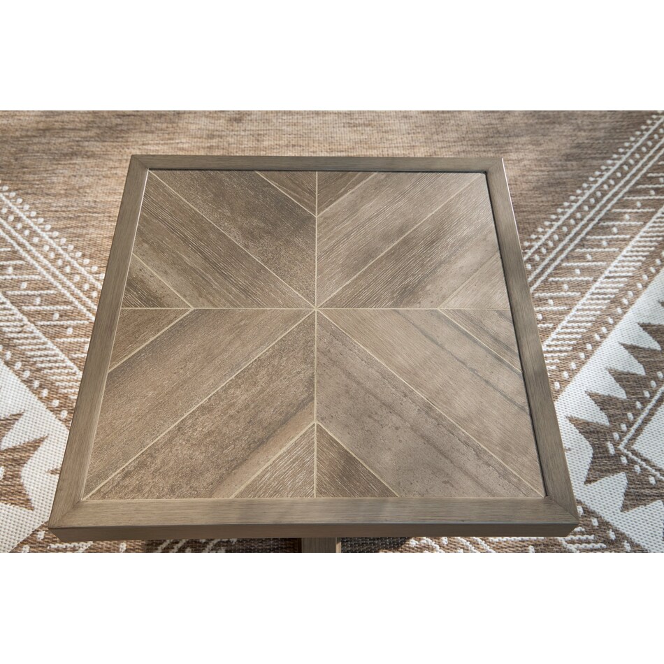 revare beach beige end table   