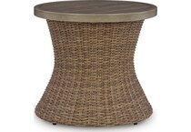 revare beach beige end table   