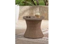 revare beach beige end table   