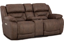 rhodes walnut power reclining loveseat   