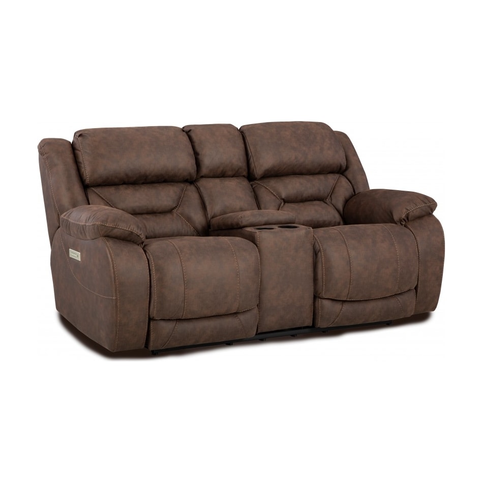 rhodes walnut power reclining loveseat   