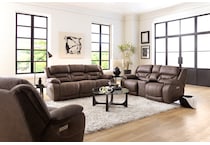 rhodes walnut power reclining loveseat   