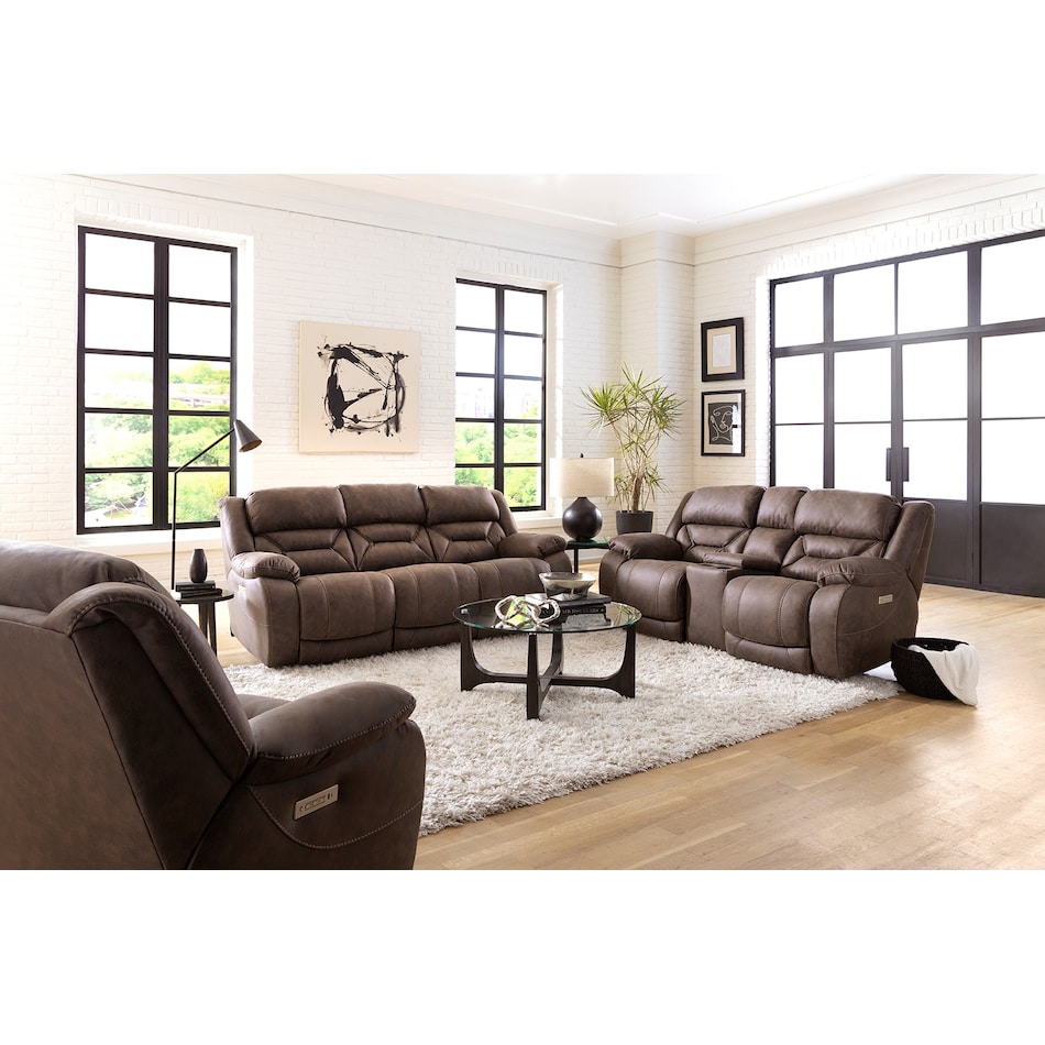 rhodes walnut power reclining loveseat   