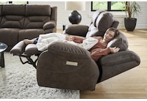 rhodes walnut power reclining loveseat   