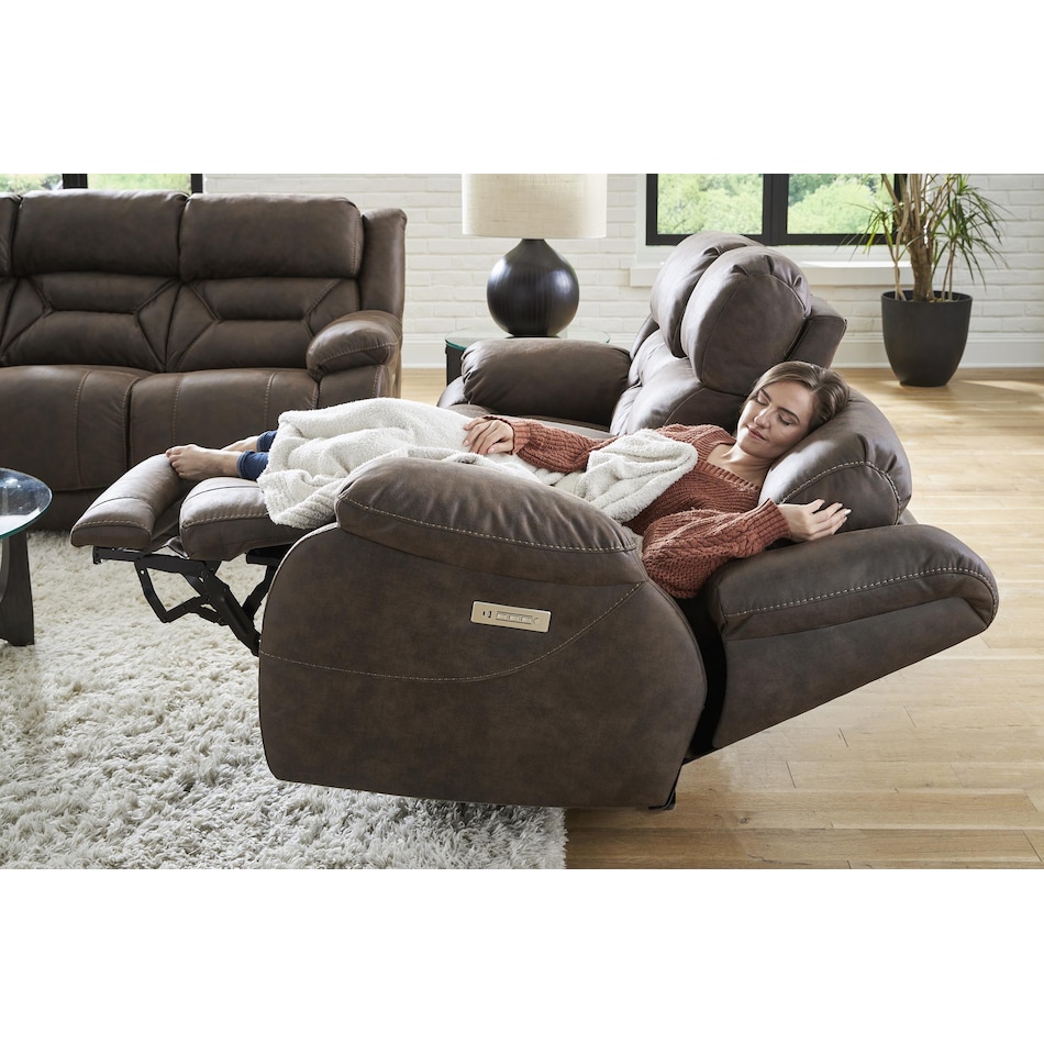 rhodes walnut power reclining loveseat   