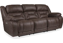 rhodes walnut power reclining sofa   