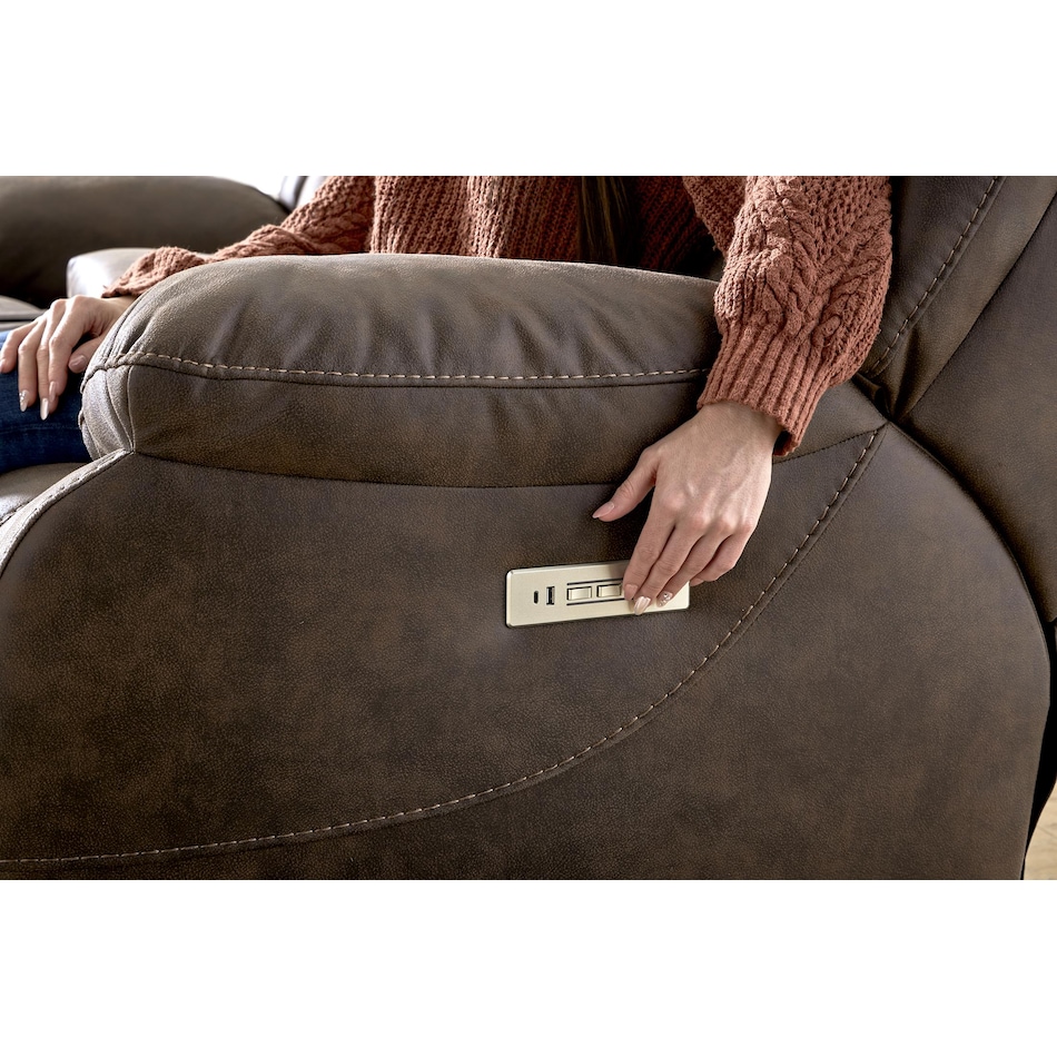 rhodes walnut power reclining sofa   