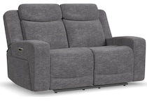 richland grey power reclining loveseat   