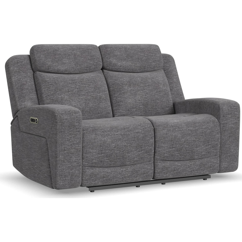 richland grey power reclining loveseat   