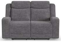 richland grey power reclining loveseat   