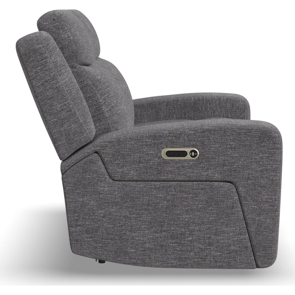 richland grey power reclining loveseat   