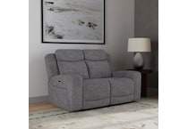 richland grey power reclining loveseat   