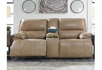ricmen leather reclining loveseat   