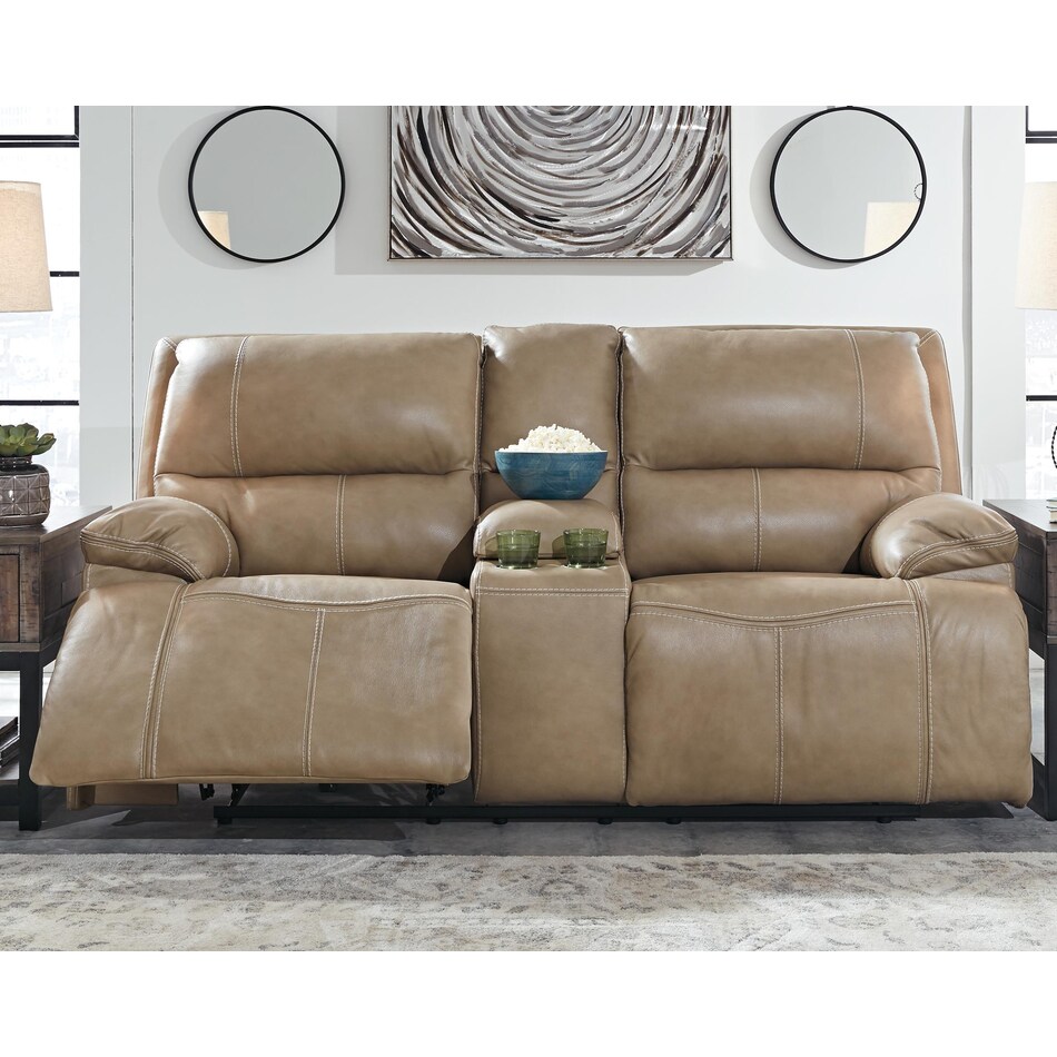 ricmen leather reclining loveseat   