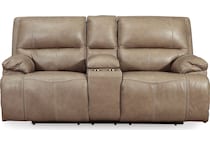 ricmen putty leather reclining loveseat   