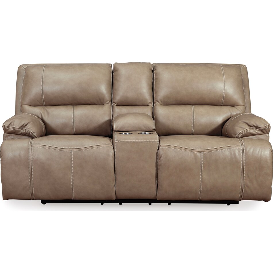 ricmen putty leather reclining loveseat   