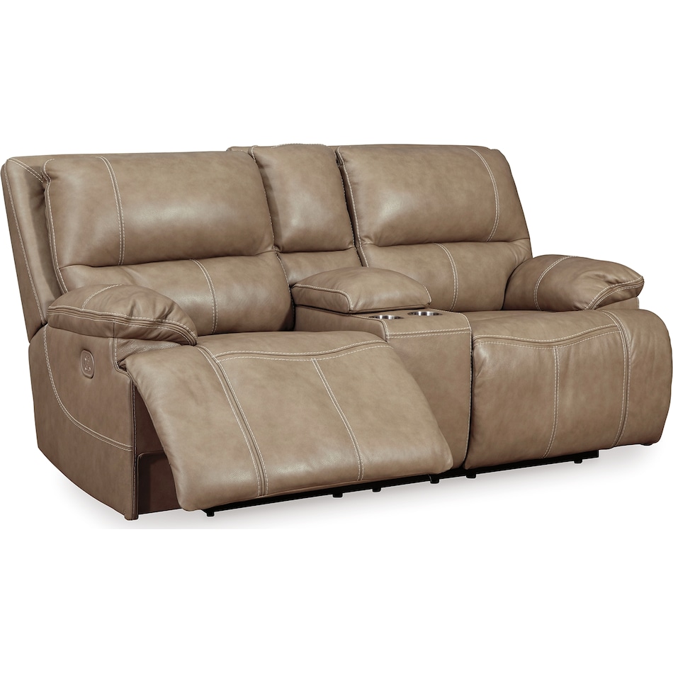 ricmen putty leather reclining loveseat   