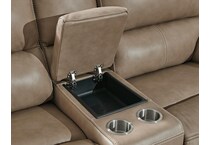 ricmen putty leather reclining loveseat   