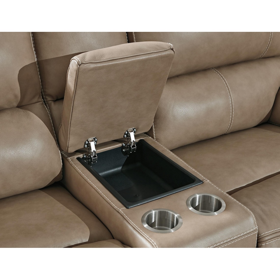 ricmen putty leather reclining loveseat   