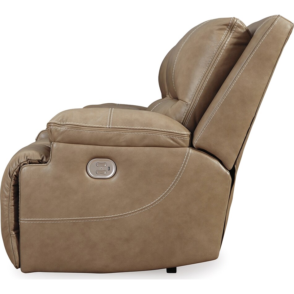 ricmen putty leather reclining loveseat   