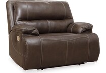 ricmen walnut power leather recliner   