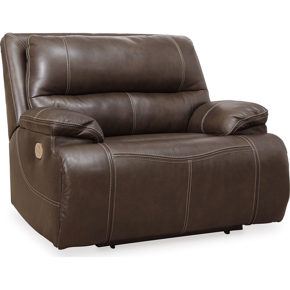 ricmen walnut power leather recliner   