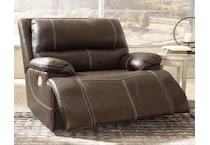 ricmen walnut power leather recliner   