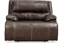 ricmen walnut power leather recliner   