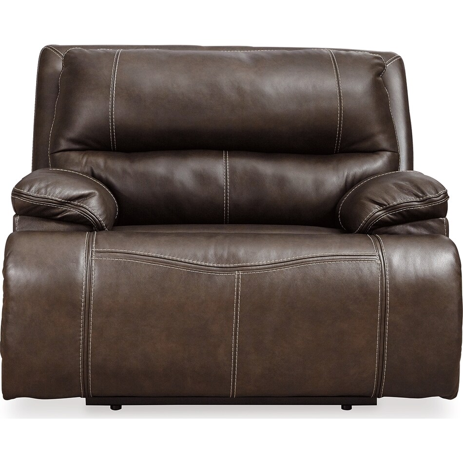 ricmen walnut power leather recliner   