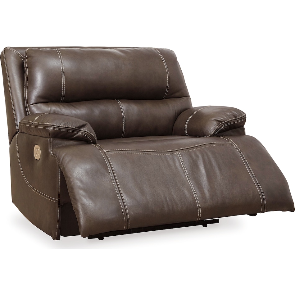 ricmen walnut power leather recliner   