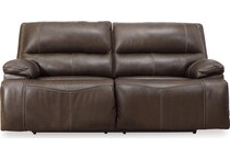 ricmen walnut power leather reclining sofa   
