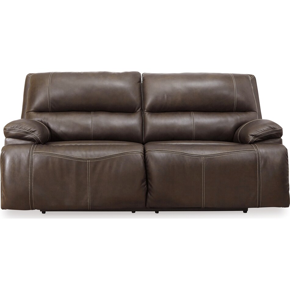 ricmen walnut power leather reclining sofa   