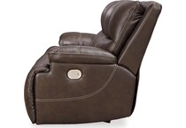 ricmen walnut power leather reclining sofa   