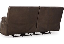 ricmen walnut power leather reclining sofa   