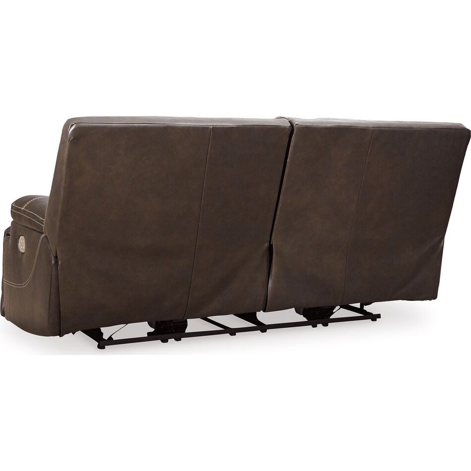 ricmen walnut power leather reclining sofa   