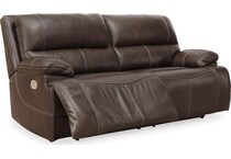 ricmen walnut power leather reclining sofa   