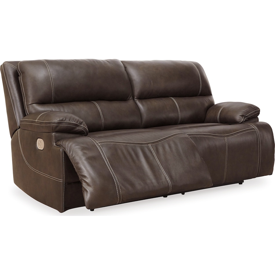 ricmen walnut power leather reclining sofa   